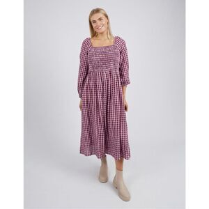 Elm Pippa Gingham Check Smocked Midi Dress Size 14